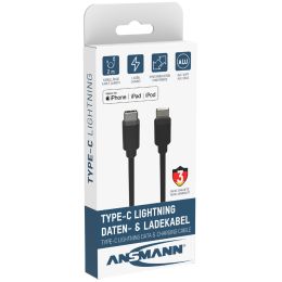 ANSMANN Daten- & Ladekabel, USB-C - Lightning Stecker, 1,2 m