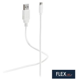 FLEXLINE Daten- & Ladekabel, USB-A - USB-B, wei, 1,8 m