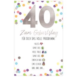 SUSY CARD Geburtstagskarte - 40. Geburtstag Emoji 2