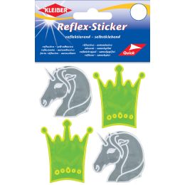 KLEIBER Reflex-Sticker Krone & Einhorn, gelb/silber