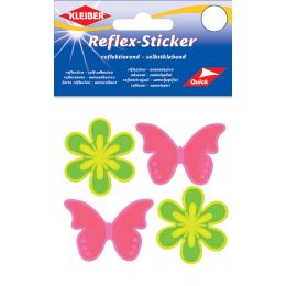 KLEIBER Reflex-Sticker Blume & Schmetterling, gelb/pink