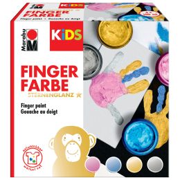 Marabu KiDS Fingerfarbe Sternenglanz, 100 ml, 4er Set