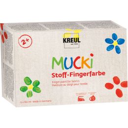 KREUL Stoff-Fingerfarbe MUCKI, 150 ml, 6er-Set