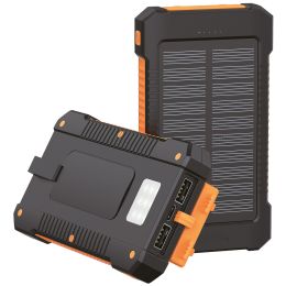 LogiLink Mobiler Zusatzakku mit Solar, 6.000 mAh, schwarz
