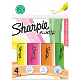 Sharpie Textmarker FLUO XL, farbig sortiert, 4er Blister