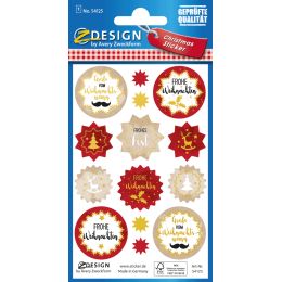 AVERY Zweckform ZDesign Weihnachts-Sticker Gru braun/gold