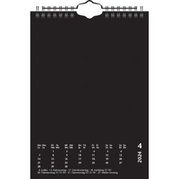 HEYDA Kreativ-Wandkalender 2024, DIN A5, schwarz