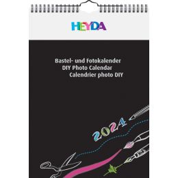 HEYDA Kreativ-Wandkalender 2024, DIN A4, schwarz