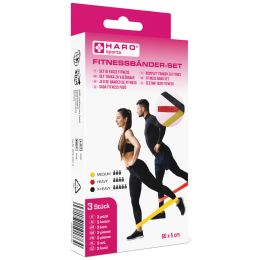 HARO Fitness-Bnder-Set, medium - stark, 3er-Set