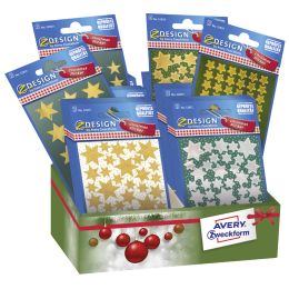 AVERY Zweckform ZDesign Weihnachts-Sticker Sterne, Display