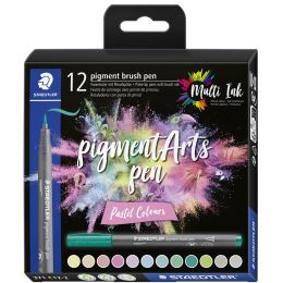 STAEDTLER Fasermaler pigment brush pen Pastel Colours,12er