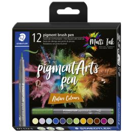 STAEDTLER Fasermaler pigment brush pen Pastel Colours,12er