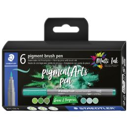 STAEDTLER Fasermaler pigment brush pen Greens & Turquoises