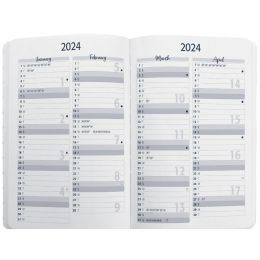 sigel Buchkalender Jolie Flair 2024, Kunstleder, A6, blau