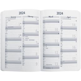 sigel Buchkalender Jolie Feel 2024, Textil, A6, grau