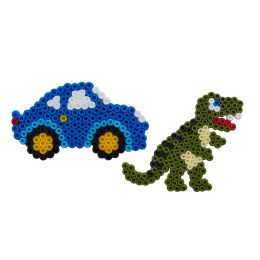 Hama Bgelperlen midi Auto/Dinosaurier, Blister