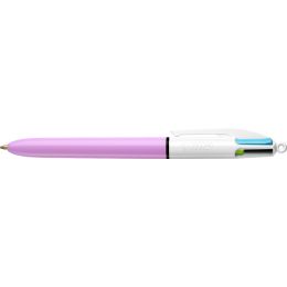 BIC Druckkugelschreiber 4 Colours Fun, rosa/wei