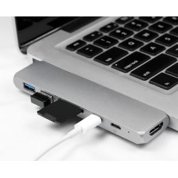 LogiLink USB-C 7-in-1 Multifunktions-Hub mit PD, grau
