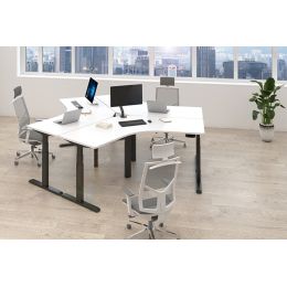 LogiLink Schreibtischgestell, elektrisch, 120 Grad Eckdesign