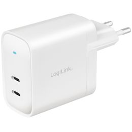 LogiLink USB-Steckdosenadapter, 2x USB-C PD, wei, 40 Watt