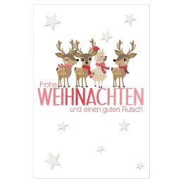 SUSY CARD Weihnachtskarte Alpaka zwischen Hirschen