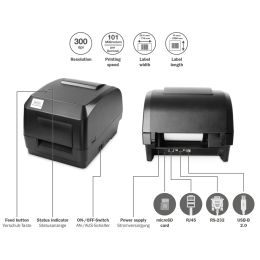 DIGITUS Etikettendrucker / Bar Code Label Drucker, 300dpi