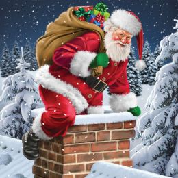 PAPSTAR Weihnachts-Motivservietten Down the Chimney