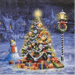 PAPSTAR Weihnachts-Motivservietten Down the Chimney