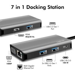 LogiLink USB 3.2 (Gen 1) Docking-Station, USB-C, 7-Port