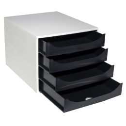 EXACOMPTA Schubladenbox ECOBOX, 4 Schbe, schwarz / grau