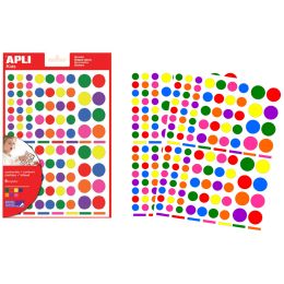 APLI kids Sticker Rund, auf Bogen, farbig sortiert