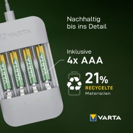 VARTA Ladegert Eco Charger Pro Recycled, inkl. 4x Micro AAA