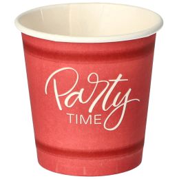 PAPSTAR Papp-Trinkbecher pure Party Time, 5 cl, rot