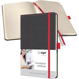 sigel Notizbuch Conceptum Design Casual, DIN A5, grau/rot