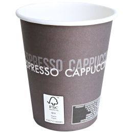 HYGOSTAR Hartpapier-Kaffeebecher To Go, 300 ml, braun/wei