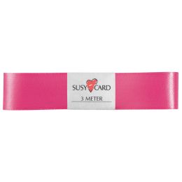 SUSY CARD Geschenkband Doppelsatin, 25 mm x 3 m, pink