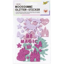 folia Moosgummi Glitter-Sticker Rainbow