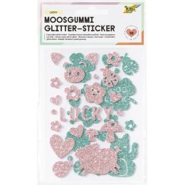 folia Moosgummi Glitter-Sticker Unicorn