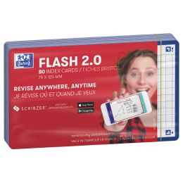 Oxford Karteikarten Flash 2.0, 75x125 mm, kariert, trkis