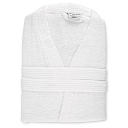HYGOSTAR Bademantel Kimono, Größe M, aus Baumwolle, weiß