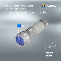 VARTA UV-Taschenlampe UV Light, mit 3x AAA, grau