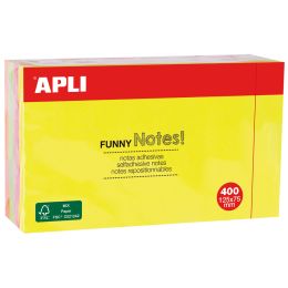APLI Haftnotiz-Wrfel FUNNY Notes!, 75 x 75 mm, sortiert