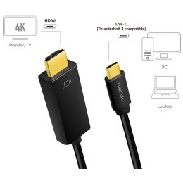 LogiLink USB-C - HDMI-Anschlusskabel, 3,0 m, schwarz