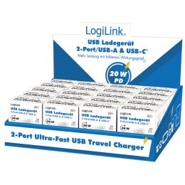 LogiLink Dual-USB-Schnelladegert-Set, USB-C / USB-A, wei