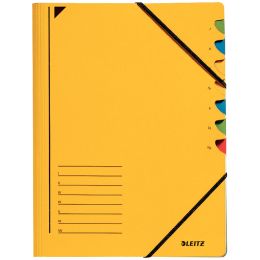 LEITZ Ordnungsmappe, DIN A4, Karton, 7 Fcher, gelb