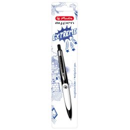 herlitz Druckkugelschreiber my.pen, blau/wei