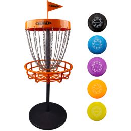 SCHILDKRT Guru Disc Golf Mini Basket-Set inkl. 5 Scheiben