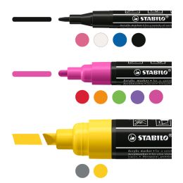 STABILO Acrylmarker FREE, 11er Metalletui, Starter Kit