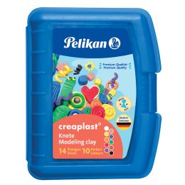 Pelikan Kinderknete Creaplast, 14er Kunststoffbox blau