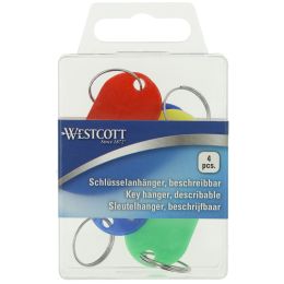 WESTCOTT Schlsselanhnger mit Ring, sortiert, 4er Pack